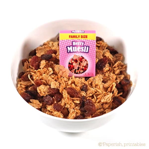 Free cereal box template printables